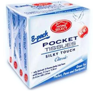 Product Illustration of 8pk Home select pocket tissue