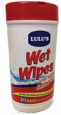 Product Illustration of Lulu's Antibacterial Cleaner Wipes 40ct.
