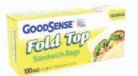 Product Illustration of Good Sense Fold Top Sandwich Bags 100ct