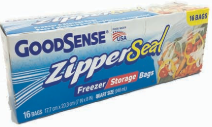 Product Illustration of Good Sense Zipper Seal Quart  Freezer & Storage Bag 15ct