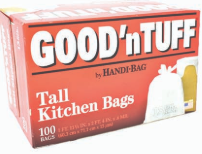 Product Illustration of Good N' Tuff Tall 13 Gallon Kitchen Bag 100ct