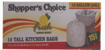 Product Illustration of Shopper's Choice 13 Gallon Lemon Kitchen Bags 15ct. 