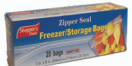 Product Illustration of Shopper's Choice Zipper Seal Quart Bag 20ct 