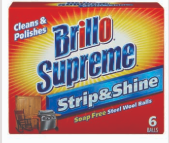 Product Illustration of Brillo Soap Free Steel Wool Pads 6ct Stripe & Shine