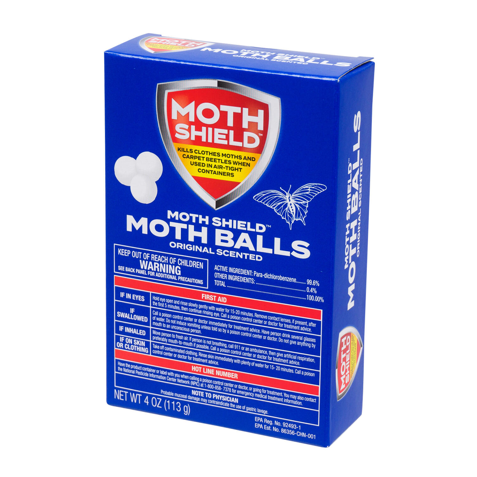 Product Illustration of Moth Shield Moth Balls 4 oz. Original