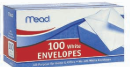 Product Illustration of Mead 100ct white envelopes 75100 - small