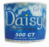 Product Illustration of Daisy 500ct bath tissue - single roll
