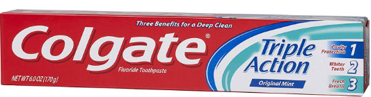 Product Illustration of Colgate Toothpaste 2.5oz triple action