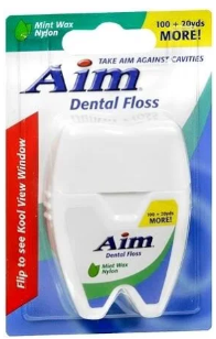 Product Illustration of Aim Dental Floss Waxed 120yd Card