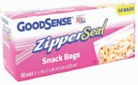 Product Illustration of Good Sense Zipper Seal Snack Bag 50ct
