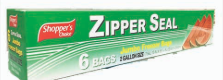 Product Illustration of Shopper's Choice 2 Gallon Jumbo Freezer Bag 6ct 