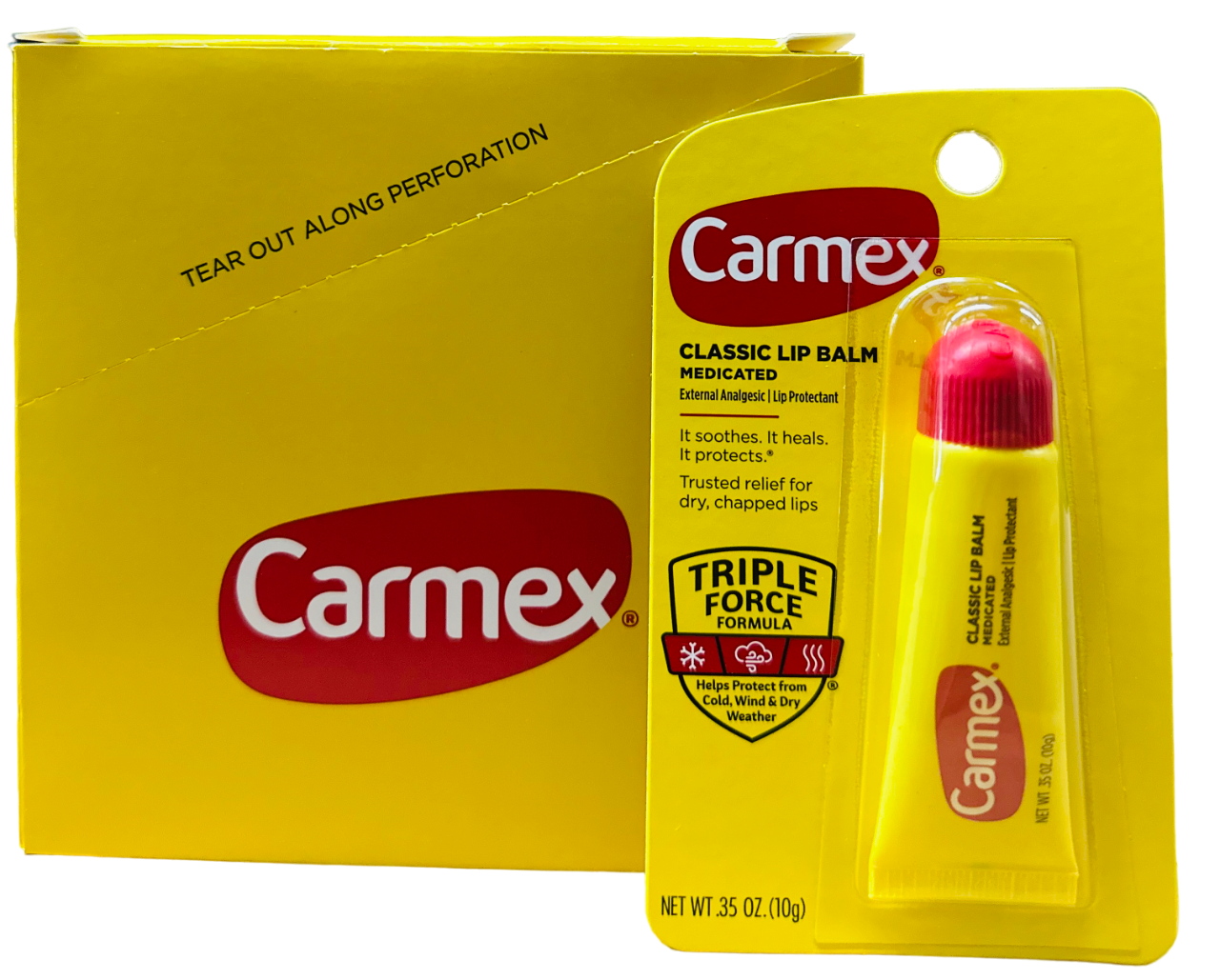 Product Illustration of Carmex 12pk Classic Lip Balm