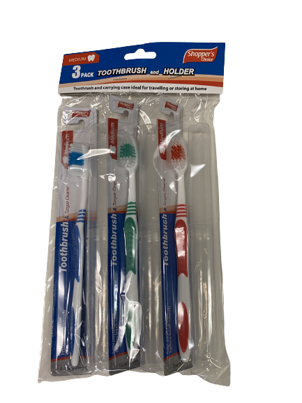 Product Illustration of 3 Pack Travel Tooothbrush