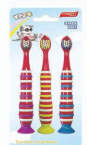 Product Illustration of Shopper's Choice Rainbow Kids 3pk Toothbrush