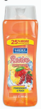 Product Illustration of Lucky body wash Pomegranate & Peach 12oz